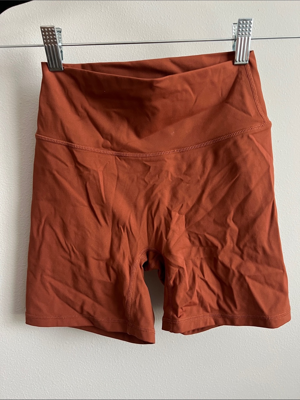 Paragon Fitwear High-Waist Rust Orange Bike Shorts